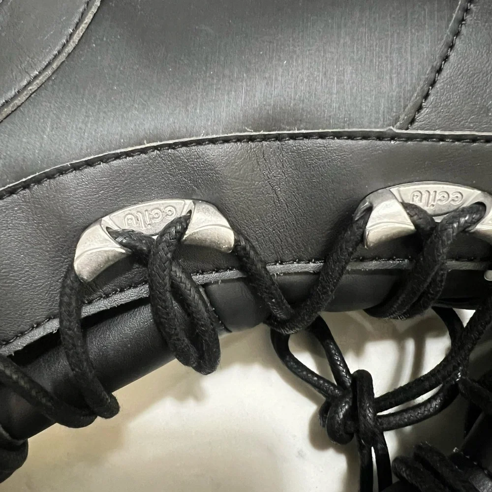 Ecilu Black Lace-Up Boots